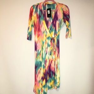 Fashion Nova multi color wrap dress